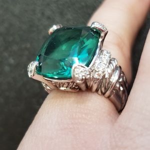 Judith Ripka Solid 18k White Gold Diamond Ring